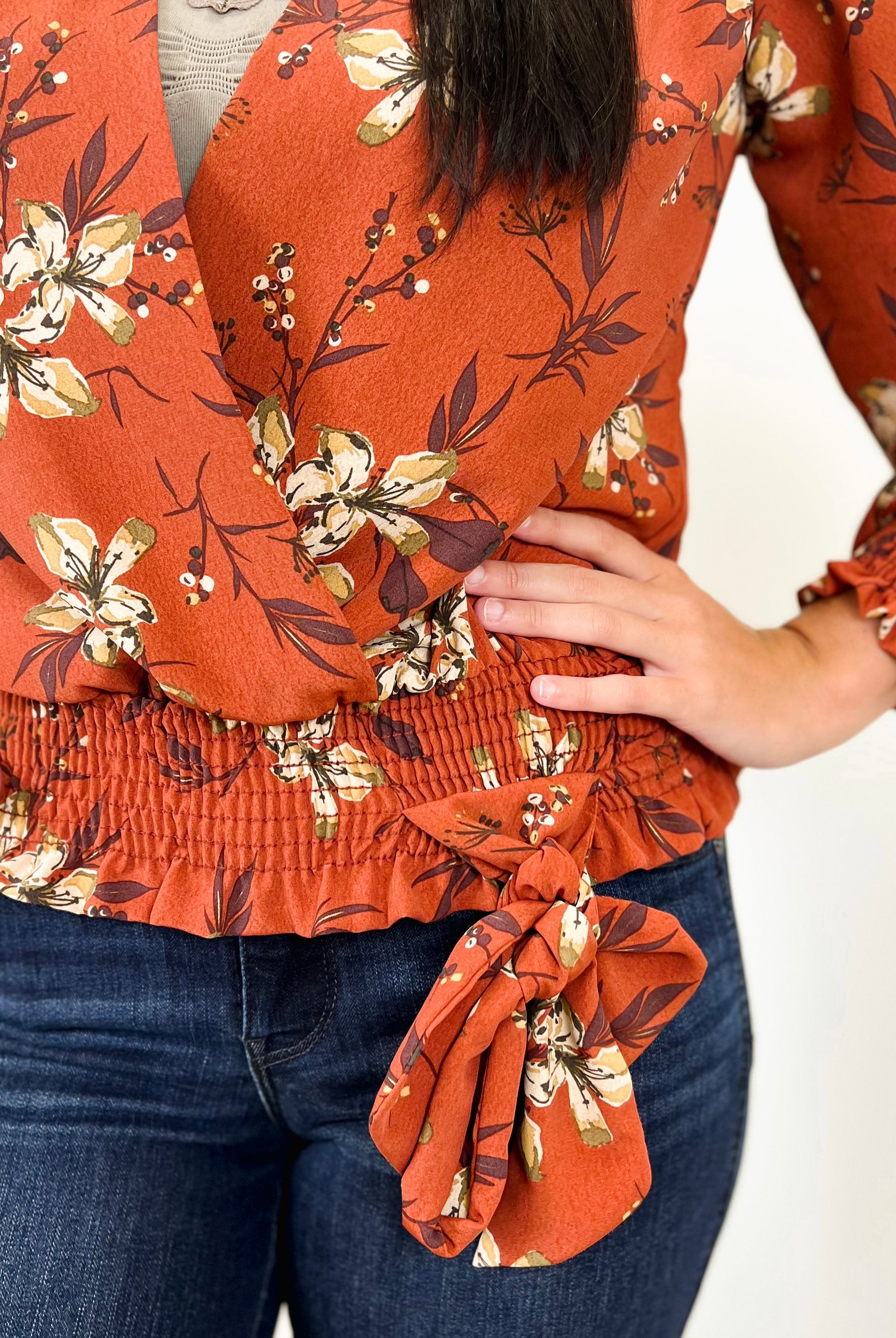 Mainstream Boutique Stillwater Fall Floral Blouse