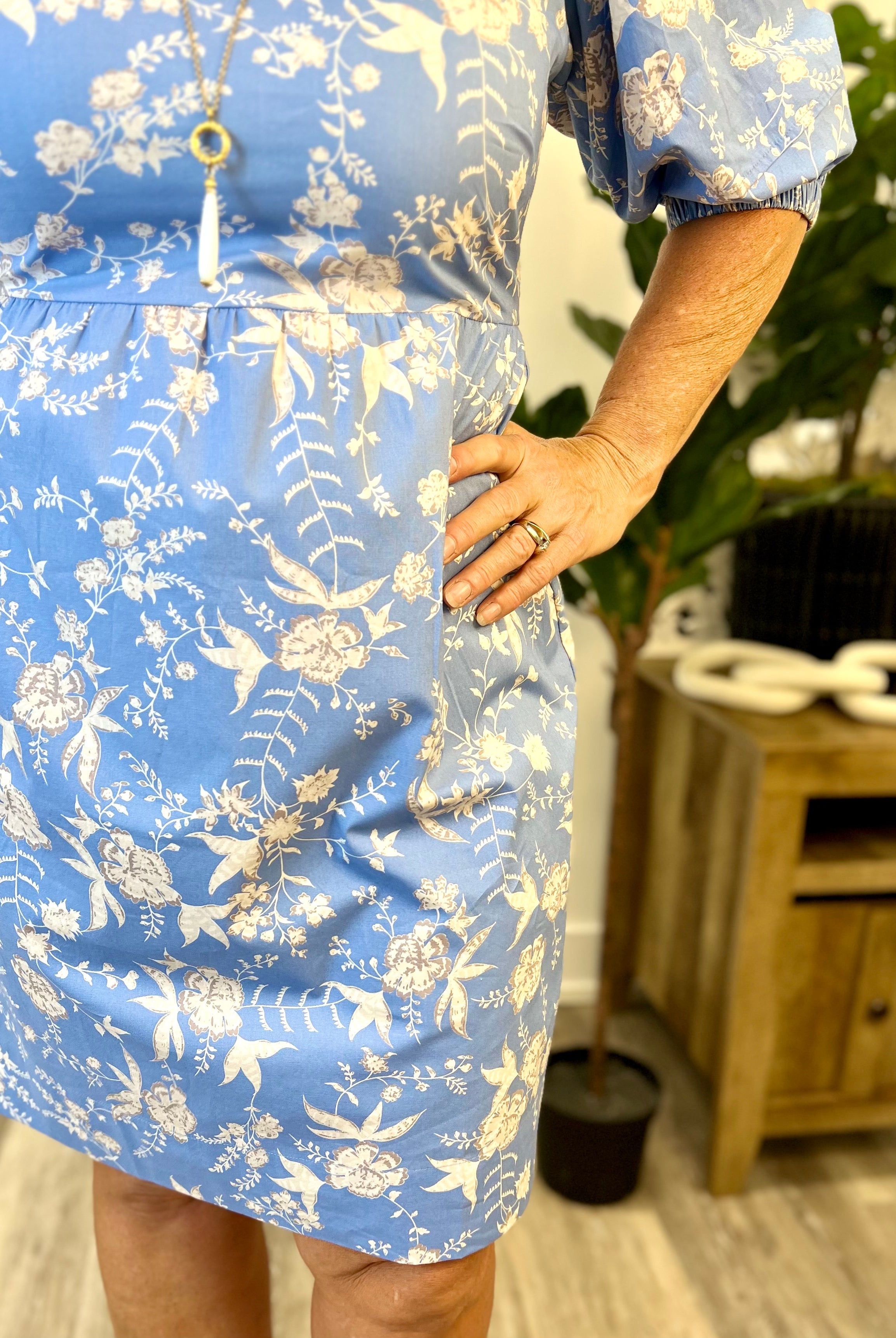 Mainstream Boutique Stillwater Women’s Puff Sleeve Print Dress