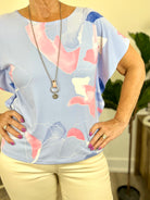 Mainstream Boutique Stillwater Watercolor Half Sleeve Top