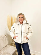 Mainstream Boutique Stillwater Sherpa Jacket with Contrast Piping