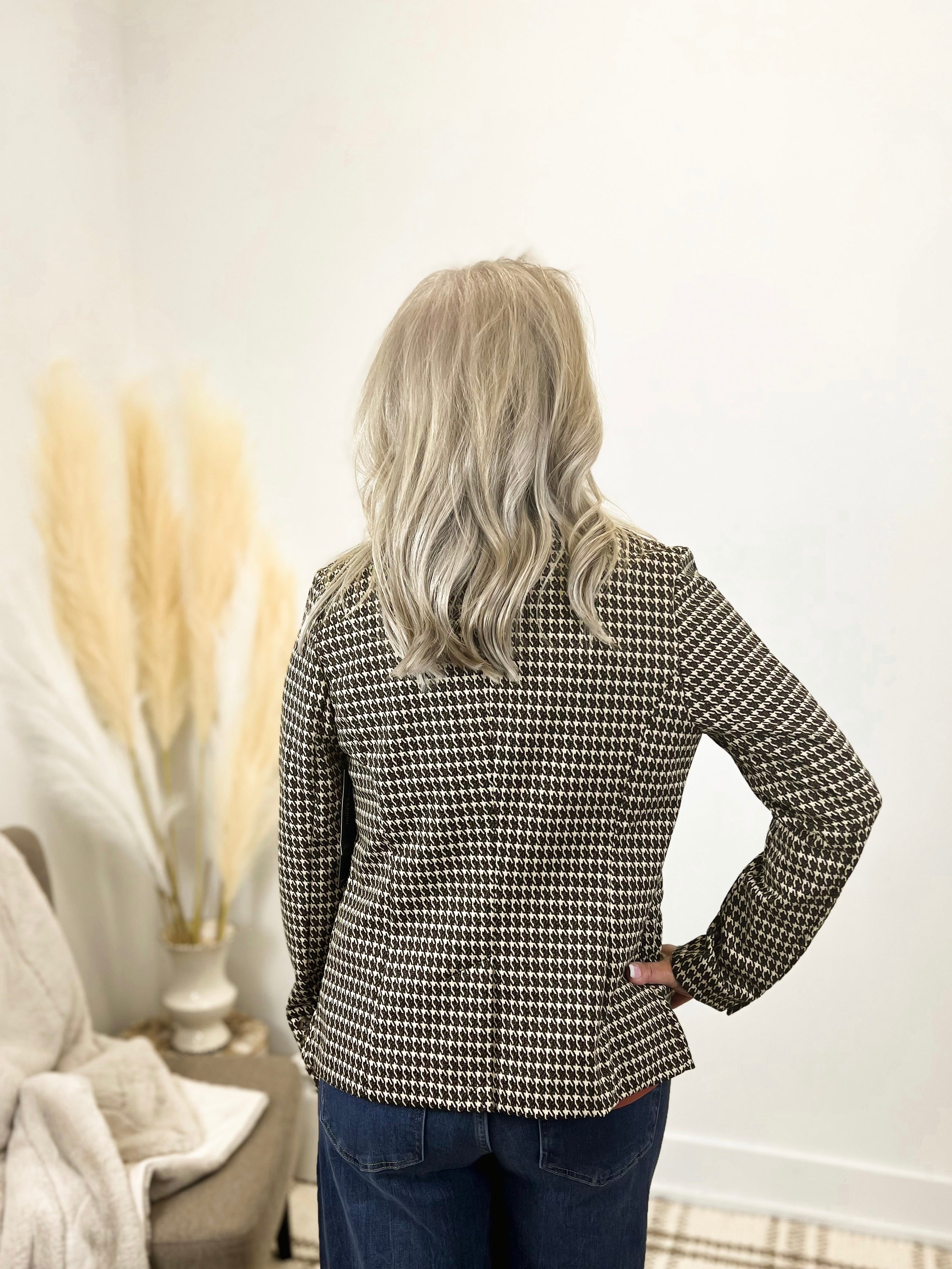 Mainstream Boutique Stillwater Houndstooth Blazer