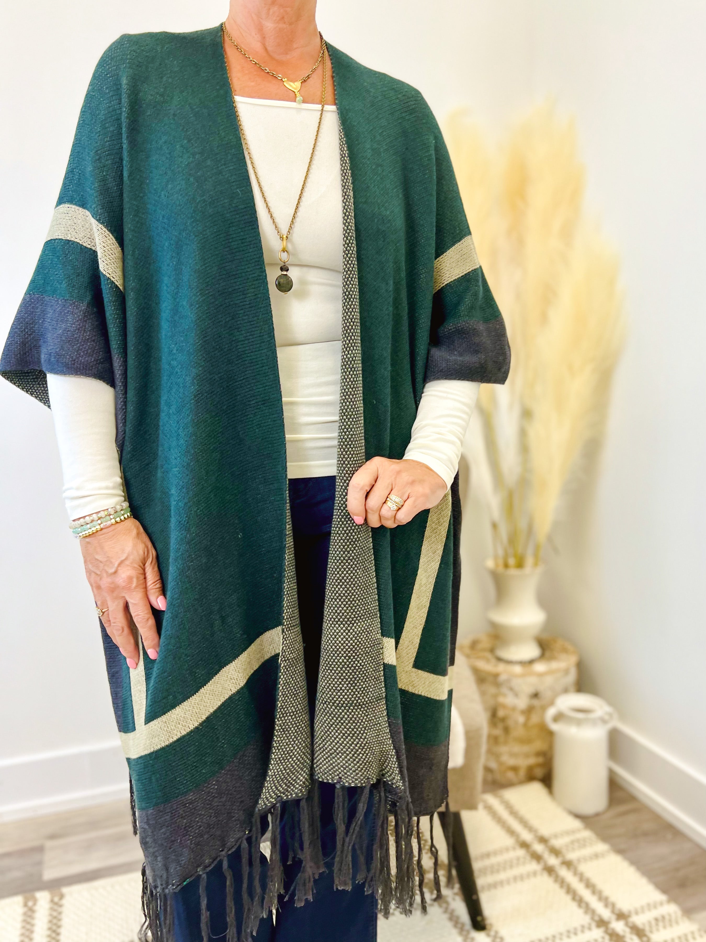 Mainstream Boutique Stillwater, Color Block Poncho