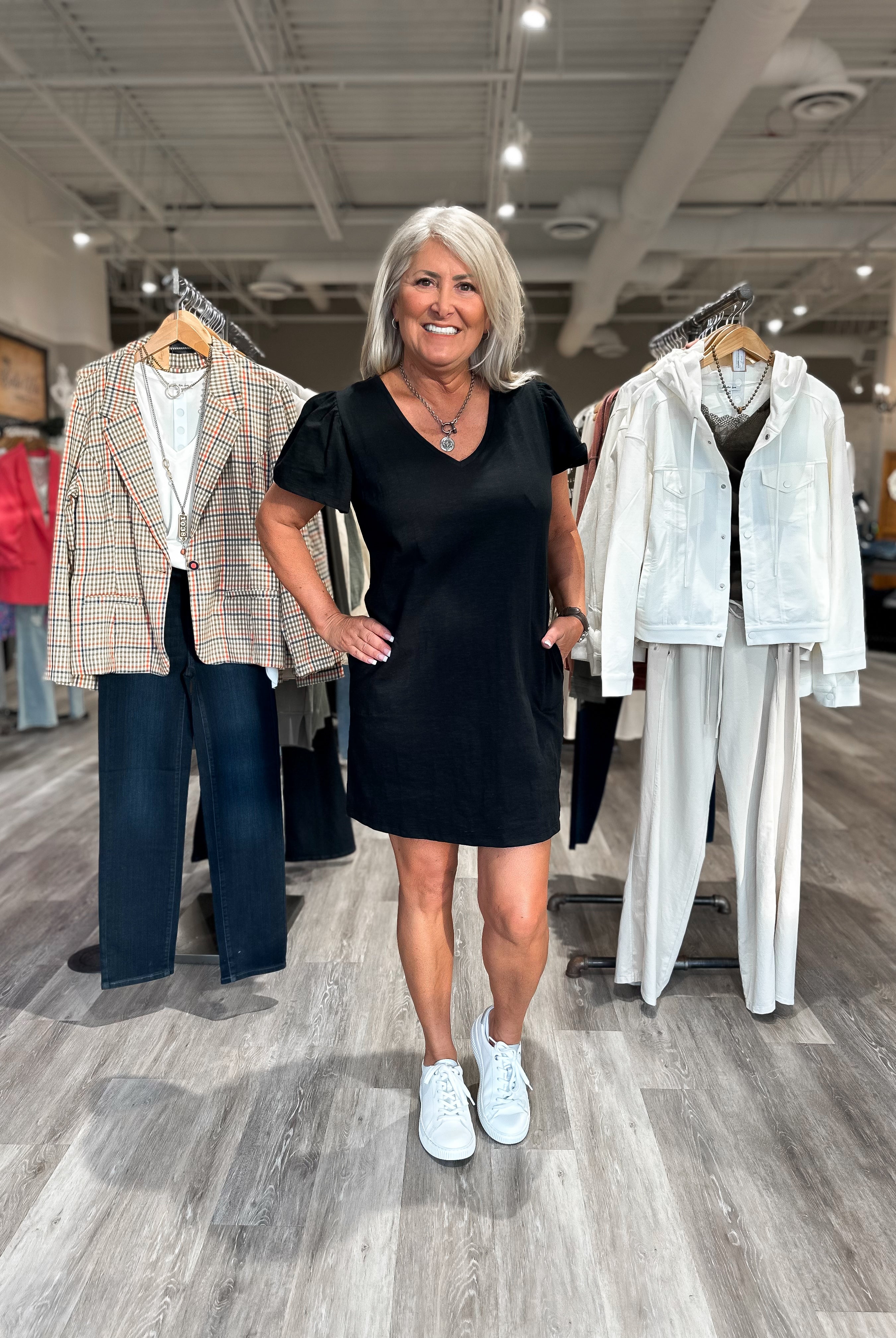 Mainstream Boutique Stillwater Women’s Flutter Sleeve Dress
