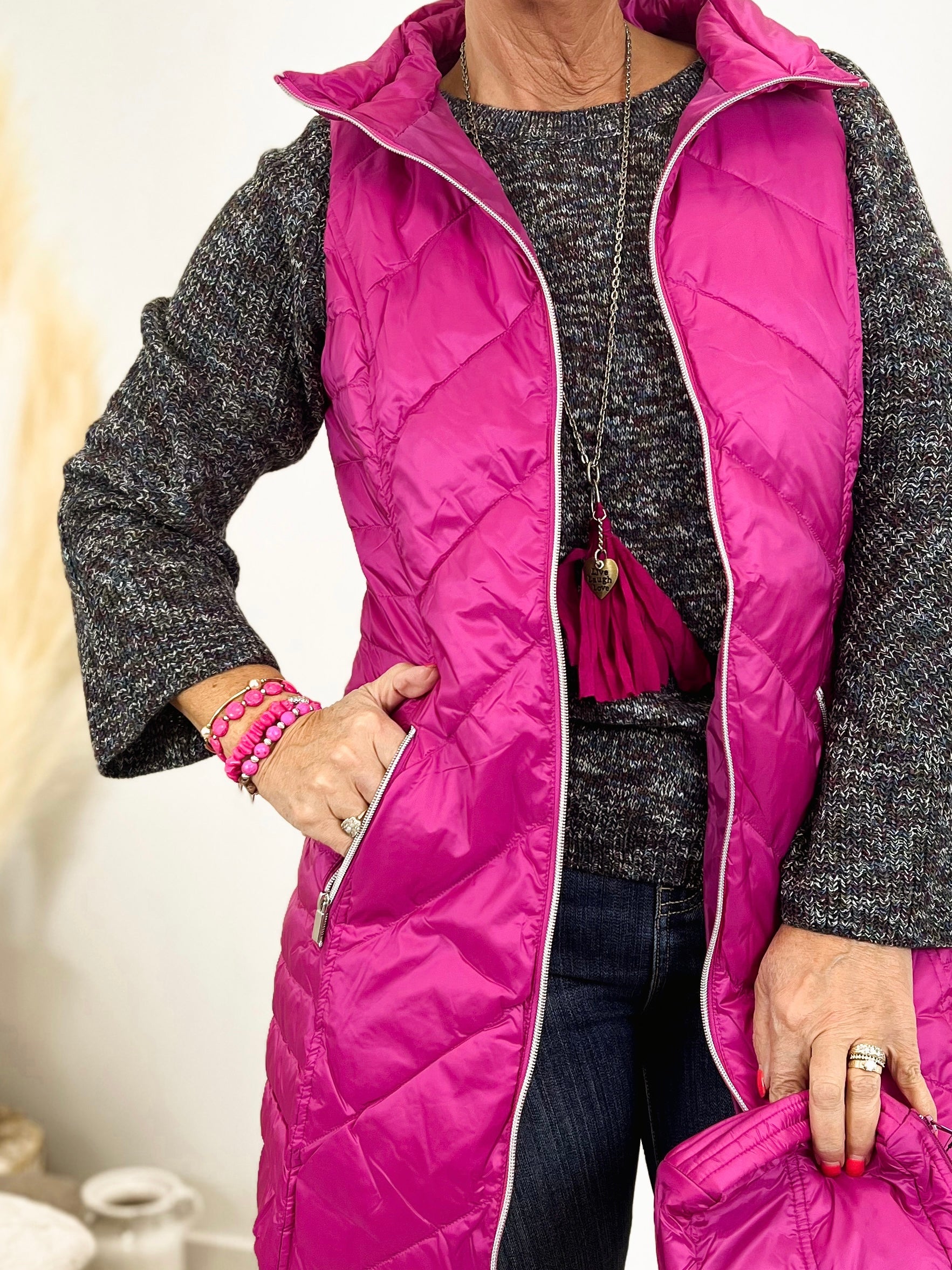 Mainstream Boutique Stillwater Down Zip Up Puffer Vest