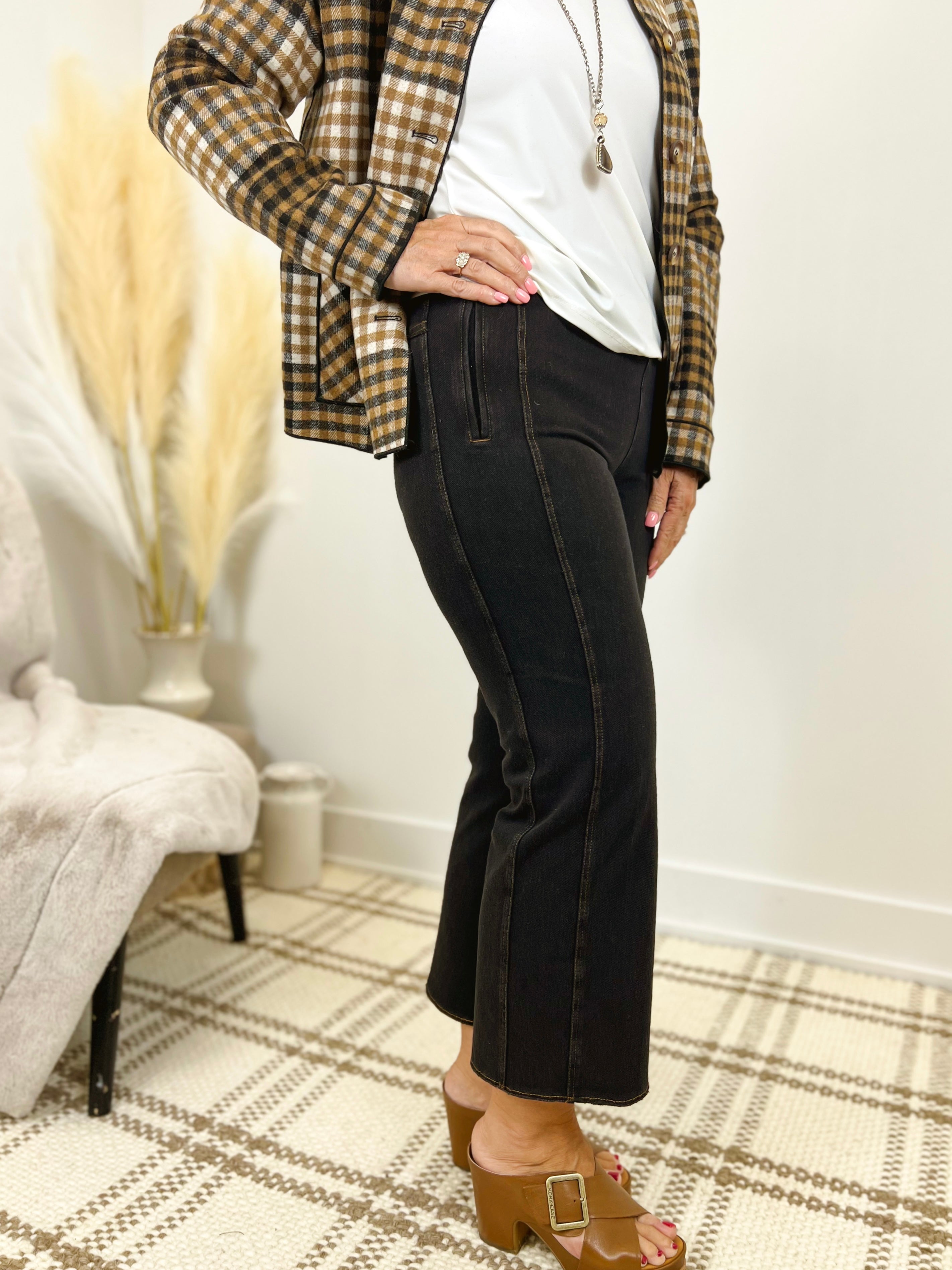 Mainstream Boutique Stillwater Wide Leg Crop Denim