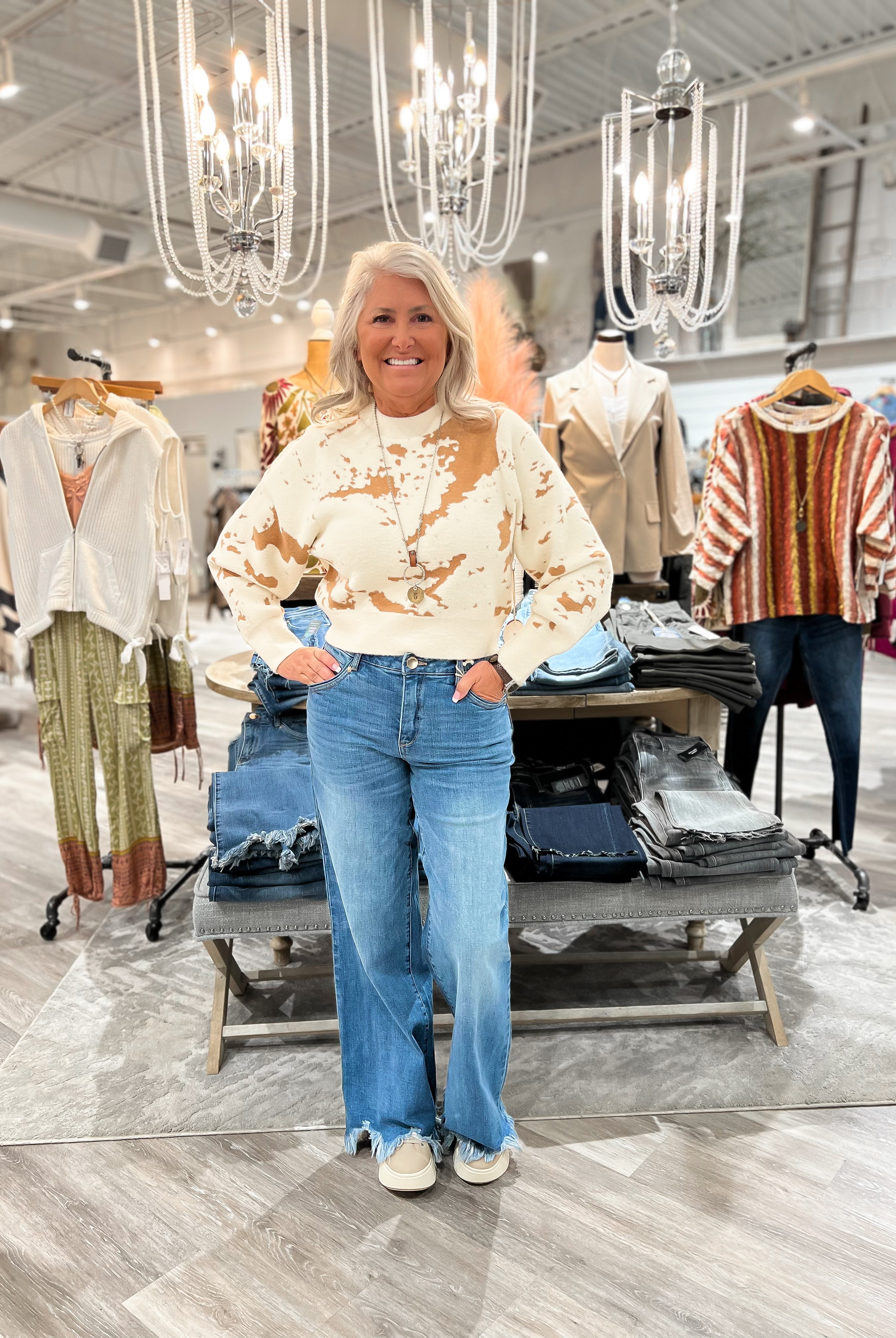 Mainstream Boutique Stillwater Women's Multi Toned Sweater