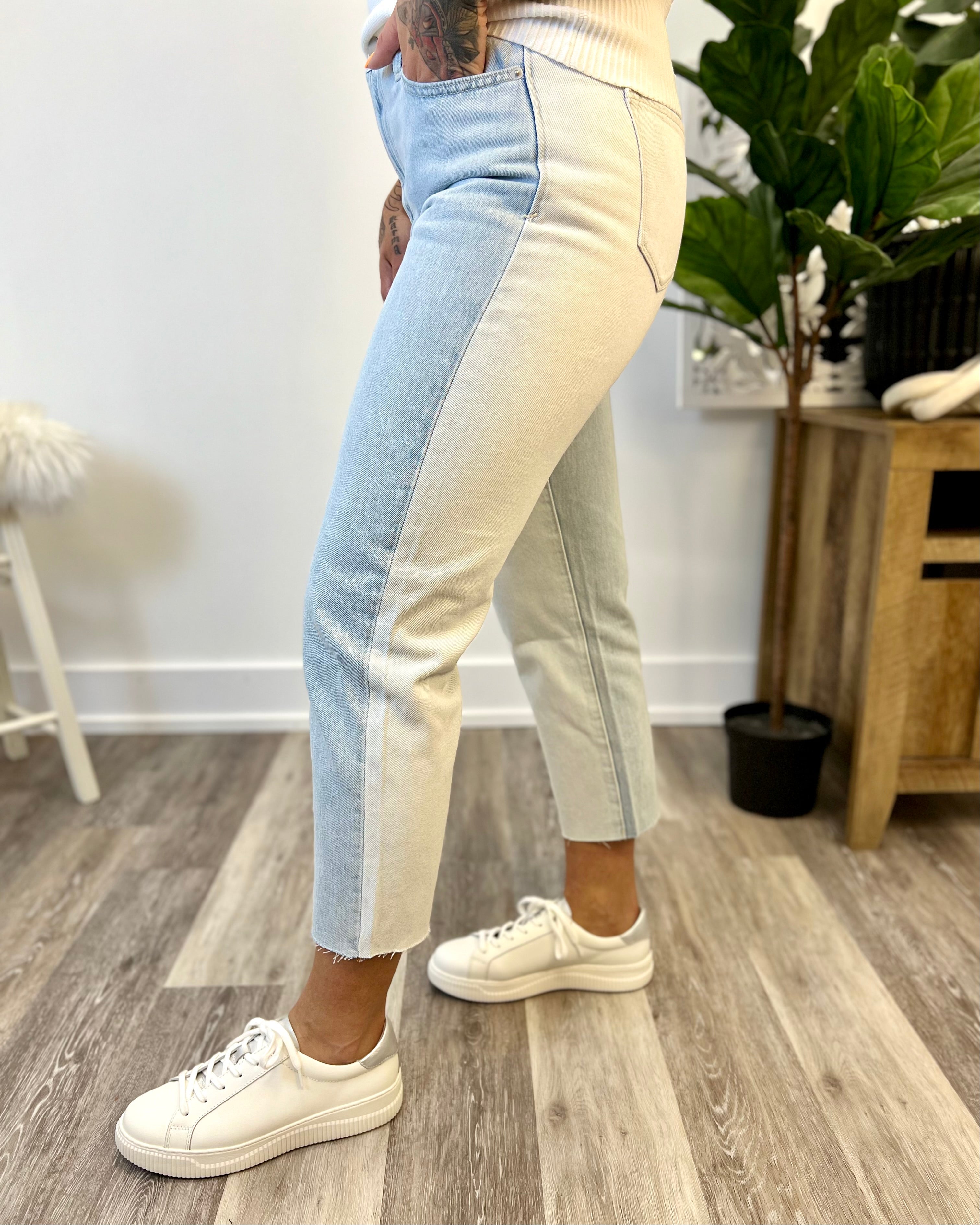 Mainstream Boutique Stillwater High Rise Cropped Straight Denim