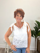 Mainstream Boutique Stillwater Eyelet Embroidery Top
