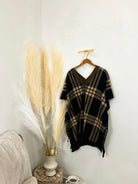 Mainstream Boutique Stillwater Plaid Sweater Poncho