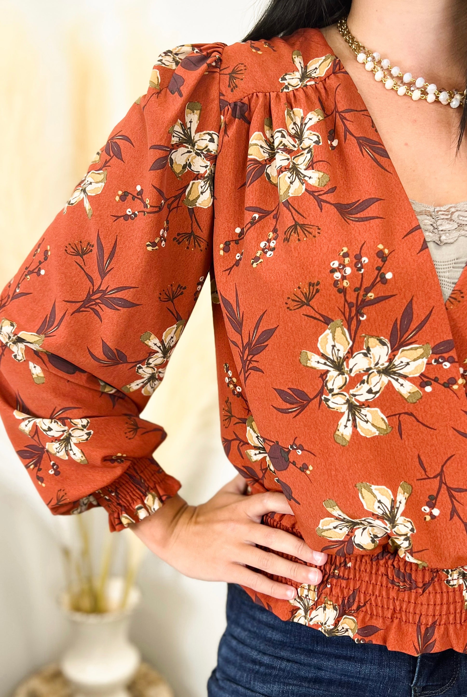 Mainstream Boutique Stillwater Fall Floral Blouse