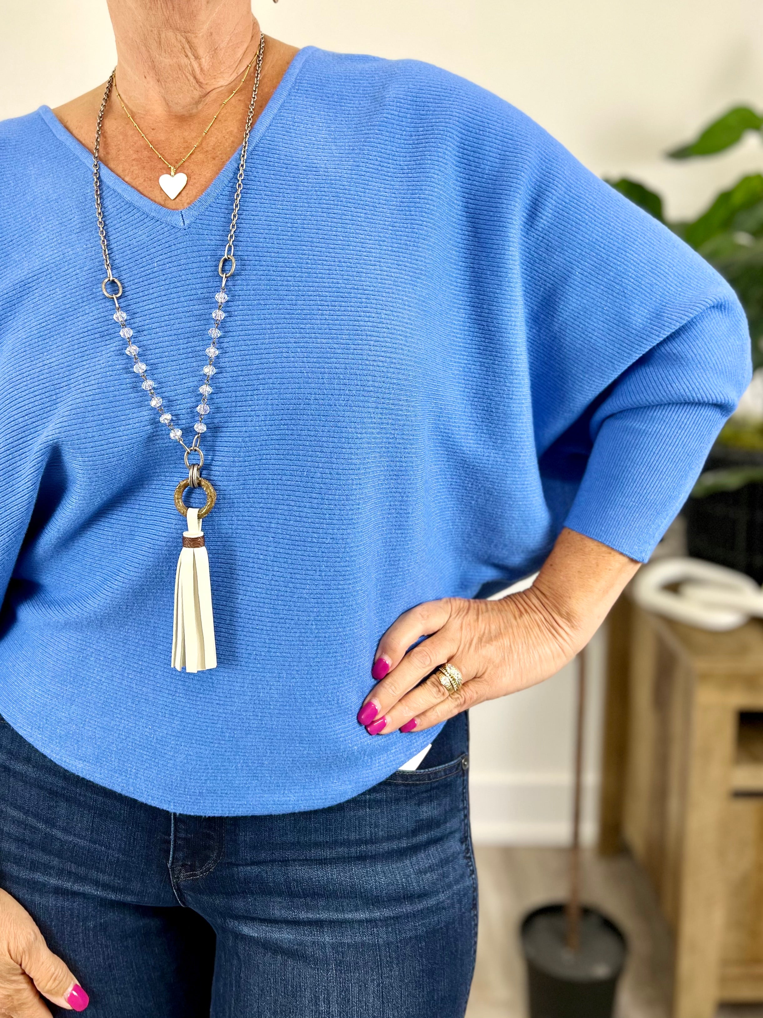 Mainstream Boutique Stillwater Women’s V-Neck Rib Knit Sweater